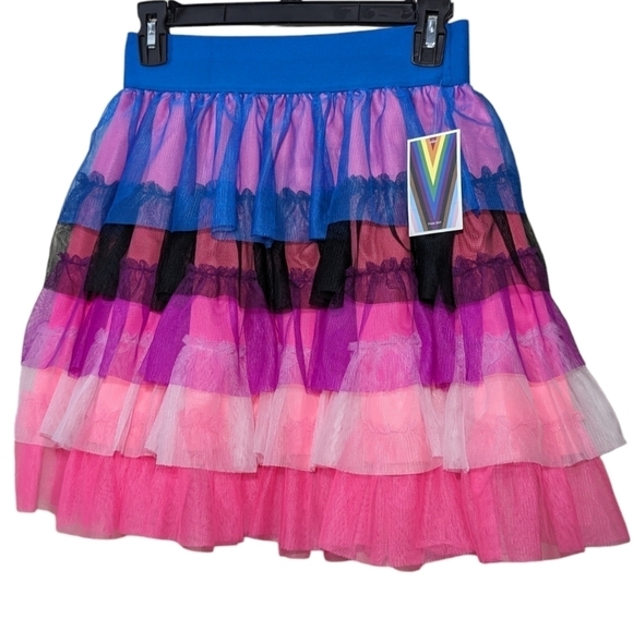 TAKE PRIDE Ruffled Tutu Skirt LGBTQ Lightweight Fun Unique Size XS Tulle Kawaii - Picture 3 of 7